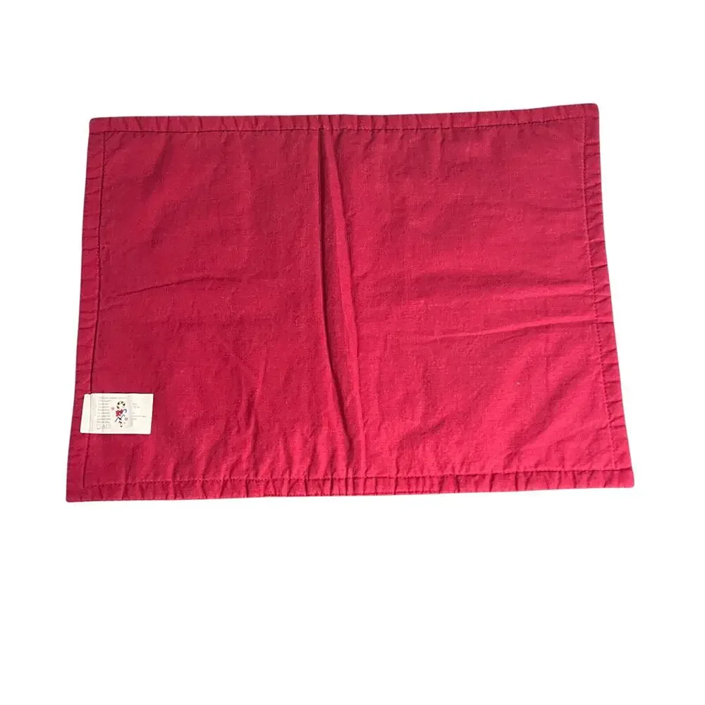 Holiday Winter‎ Quilted Embroidered Snowman Mittens …Placemats Set of Two